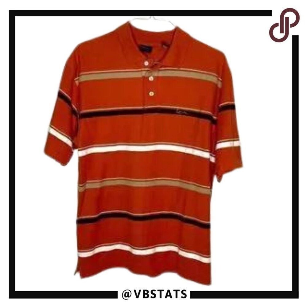XL Kani Gold Orange‎ Striped SS Polo